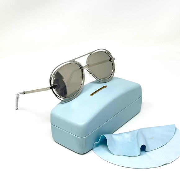 KAREN WALKER Jacques silver mirrored Aviator Sunglasses
